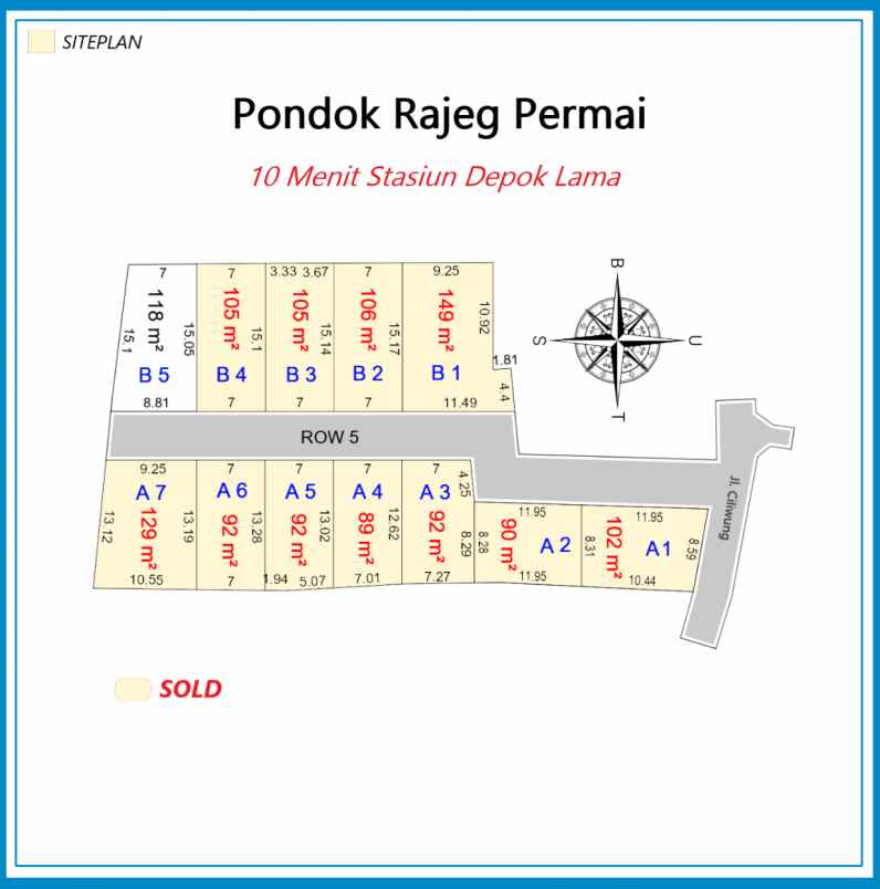 dijual tanah pd rajeg kec cilodong kota