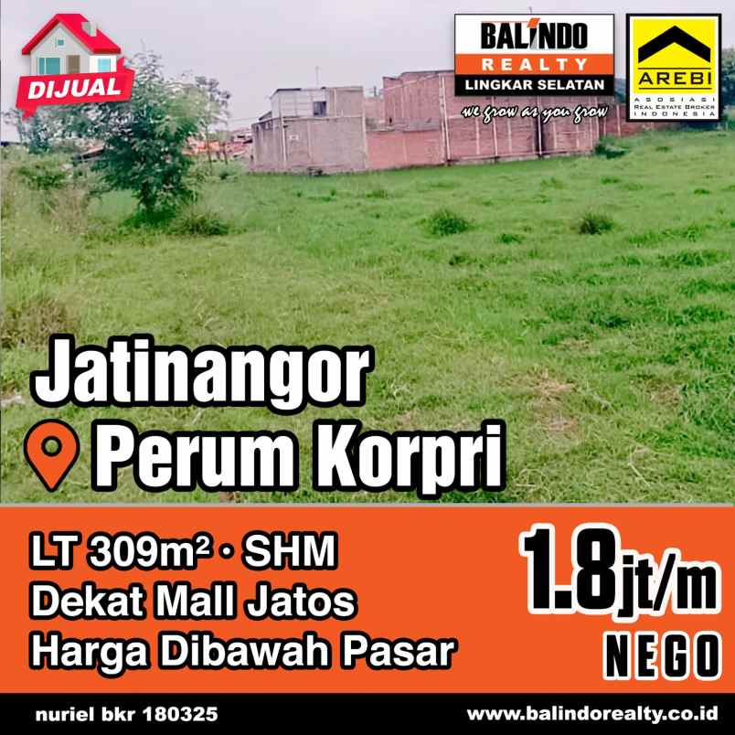 dijual tanah perum korpri jatinangor