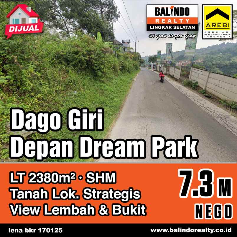 dijual tanah strategis depan dream park dago giri