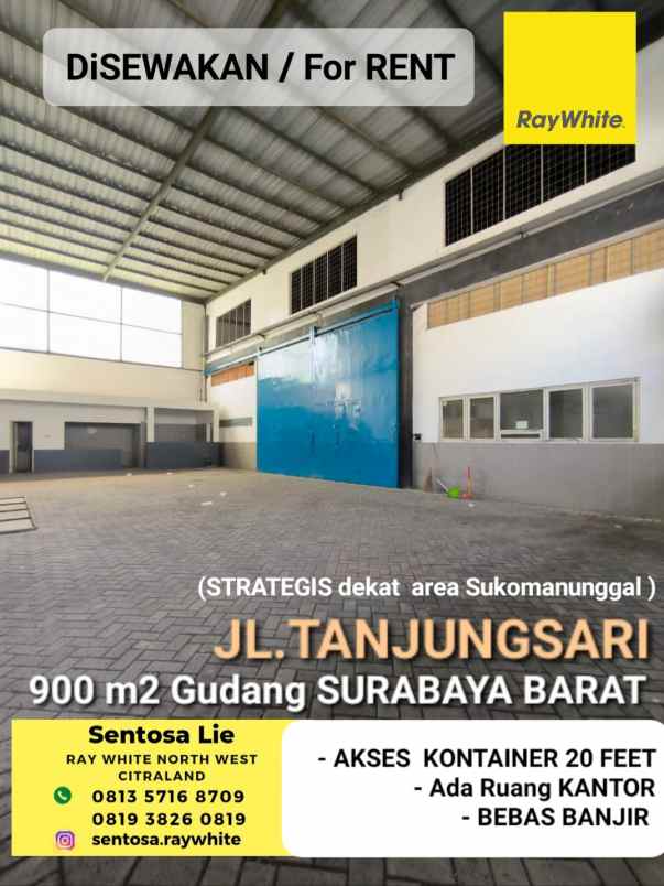 disewakan ruko gudang kantor jalan tanjungsari