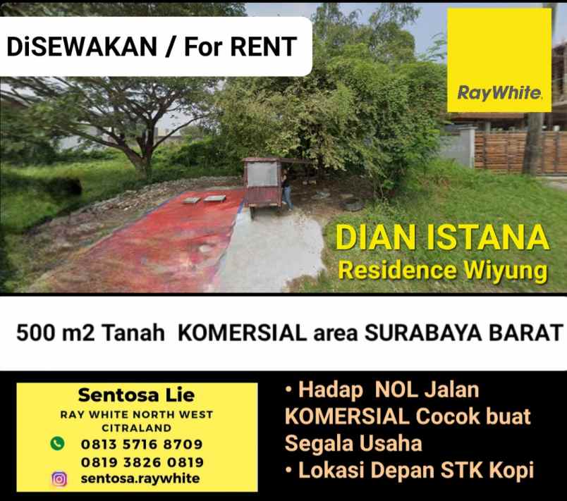 disewakan tanah jalan dian istana blok dpr