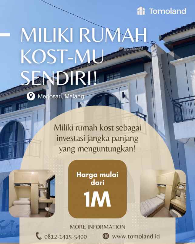 hub jual rumah kost malang harga di bawah pasar