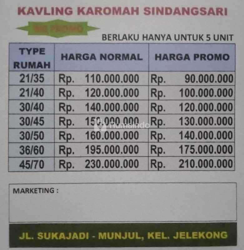 jual cluster karomah sindangsari