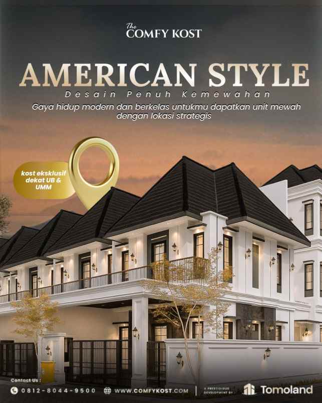 jual kost 8 kamar full furnish strategis ub malang 1m