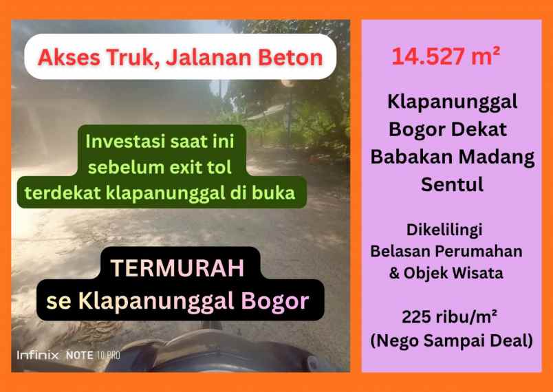 jual tanah termurah klapanunggal bogor 200 ribuan nego