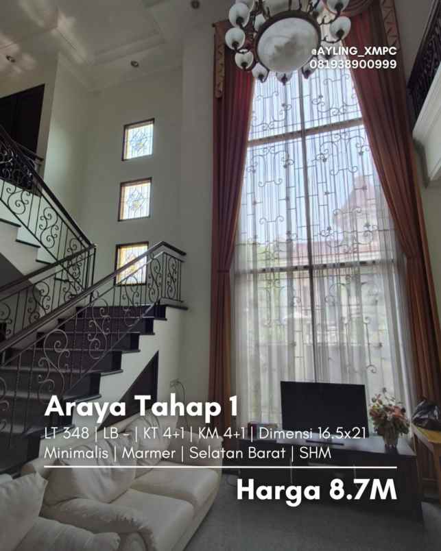 rumah araya tahap 1 strategis siap huni marmer