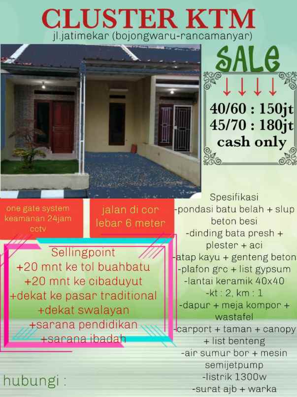 rumah jl raya jatimekar