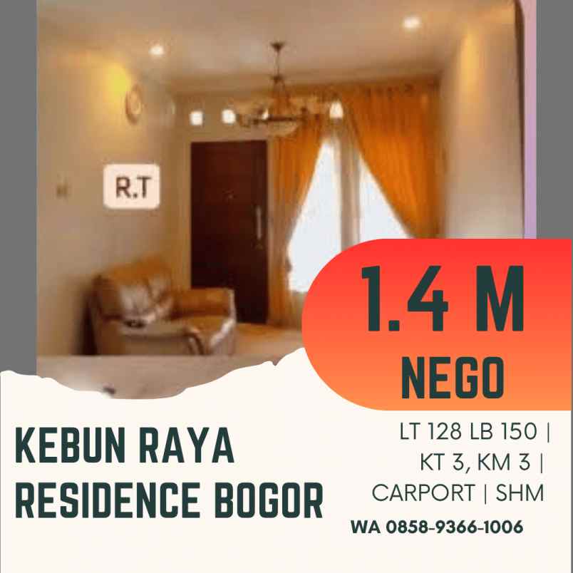 rumah kota bogor 2 lantai siap huni