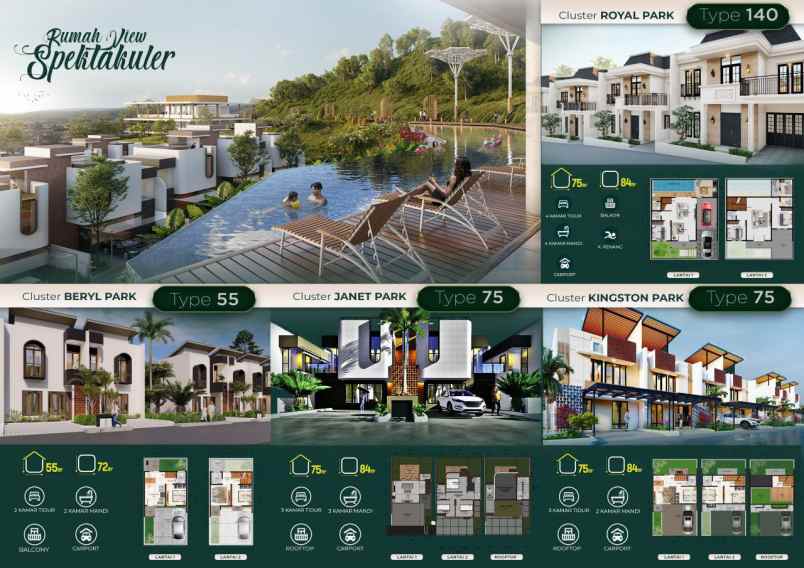 rumah resort mewah bergaya american classic