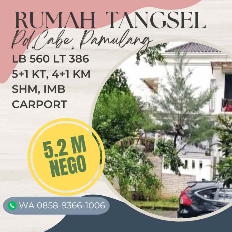 rumah tangsel pamulang pondok cabe mewah nyaman segar