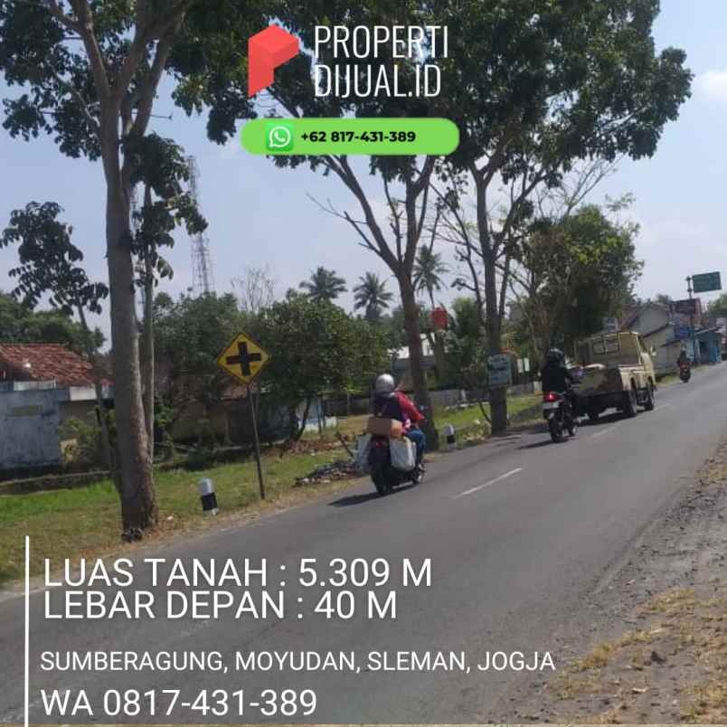 tanah dijual moyudan sleman cocok untuk usaha apa saja