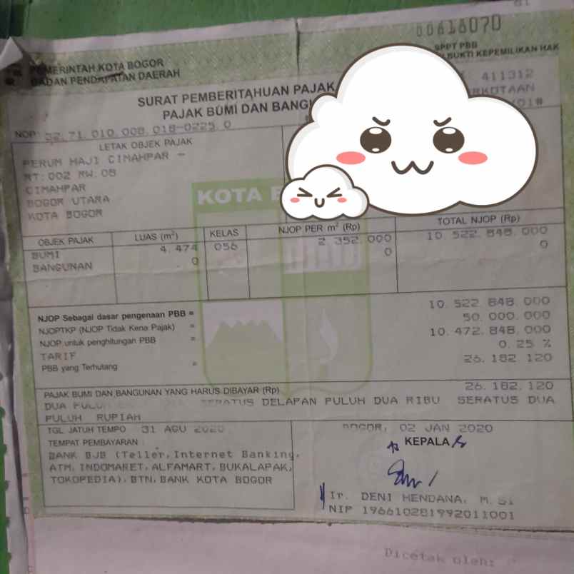 tanah murah strategis di cimahpar kota bogor