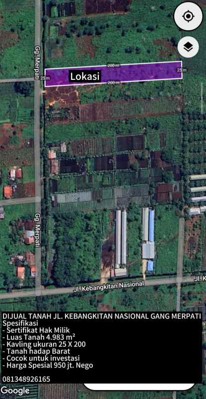 tanah siap bangun jln kebangkitan nasional