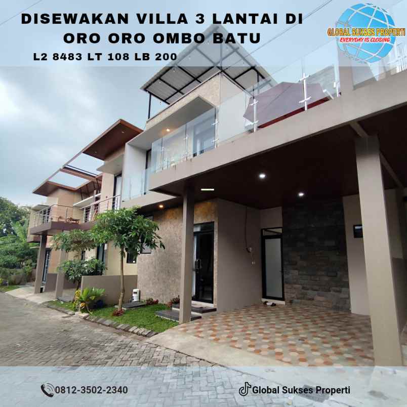villa 3 lantai kapasitas besar 4 kamar di kota batu