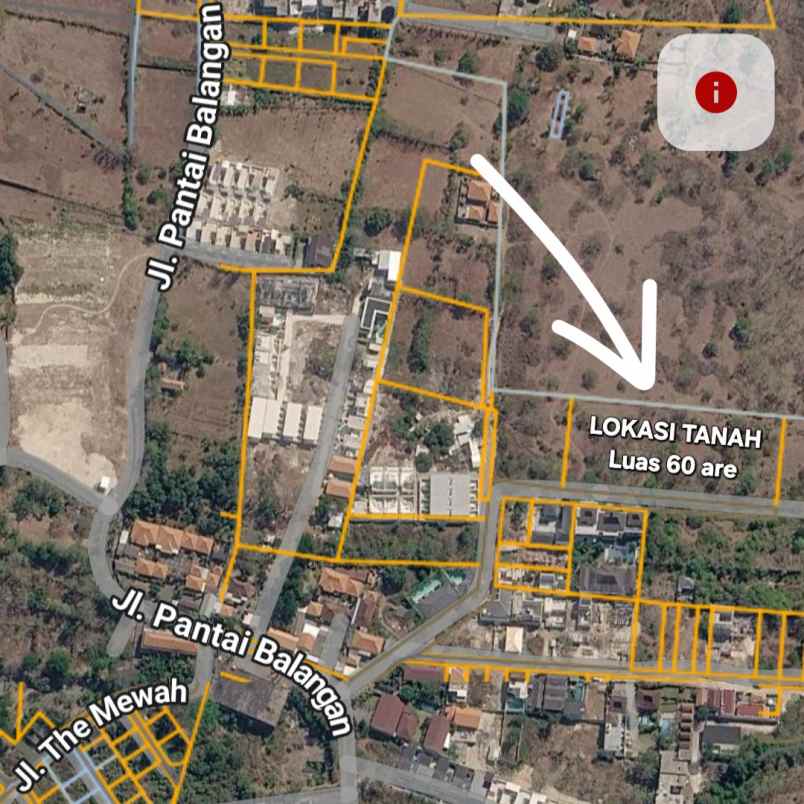 dijual 60 are jl pantai balangan jimbaran kuta selatan