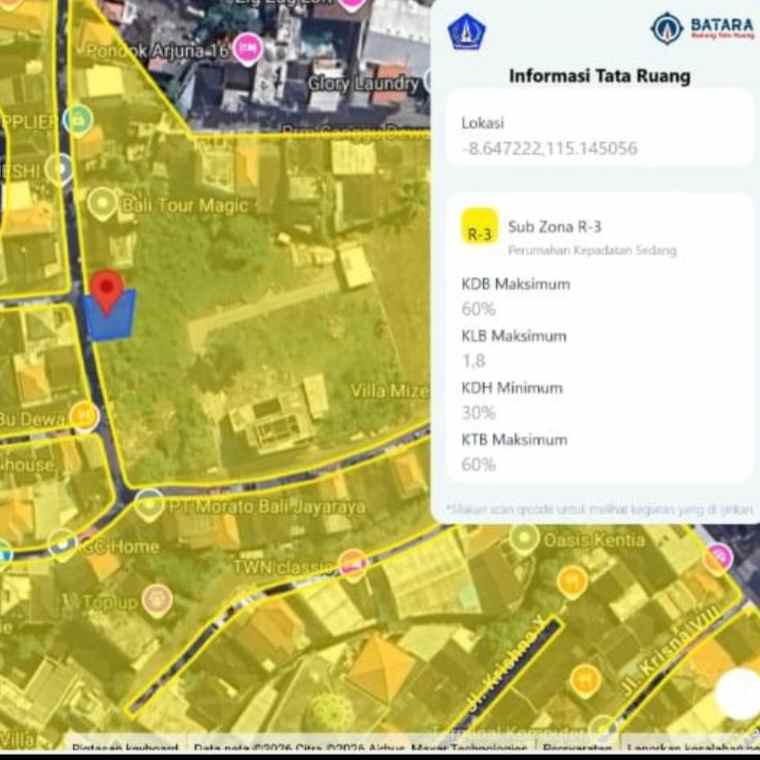 dijual 95m perum canggu permai tibubeneng kuta utara
