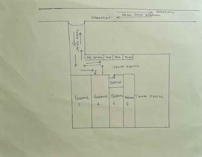 dijual disewakan gudang di semarang