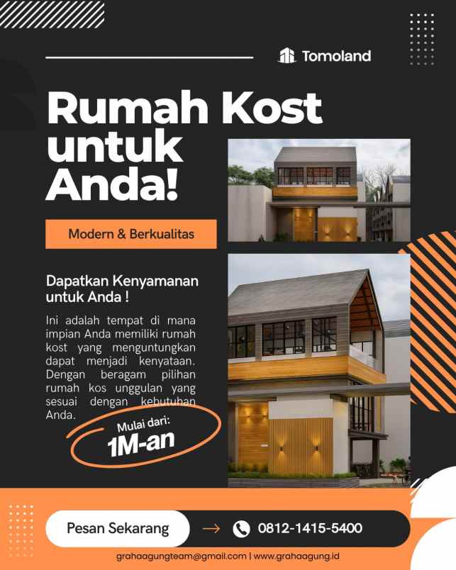 dijual kost jl simpang kyai h yusuf no