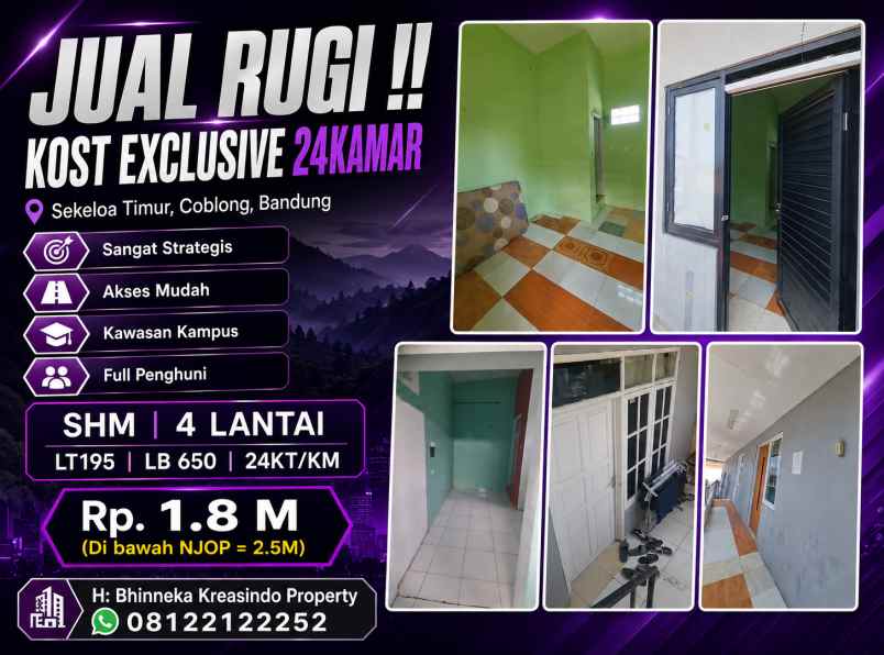 dijual kost sekeloa timur coblong bandung