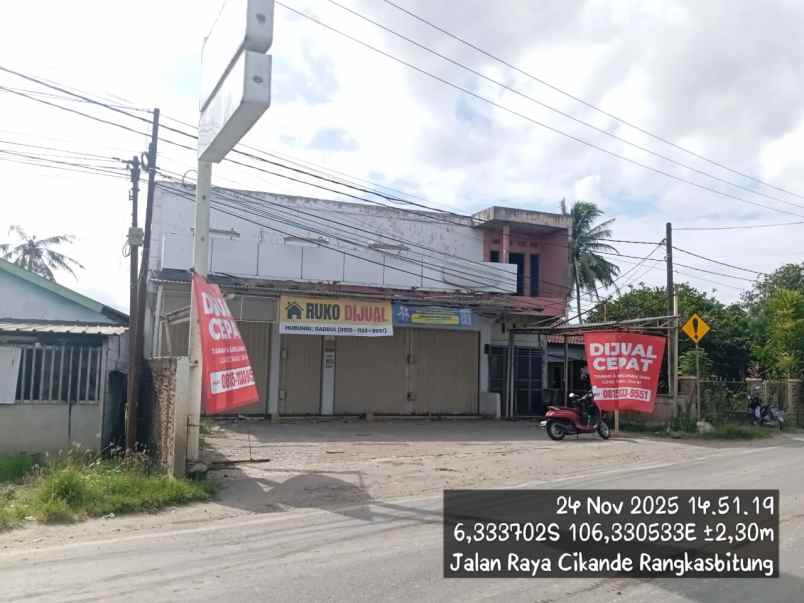 dijual ruko gudang kantor jalan raya rangkas bitung