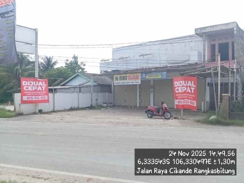 dijual ruko gudang kantor jalan raya rangkas bitung