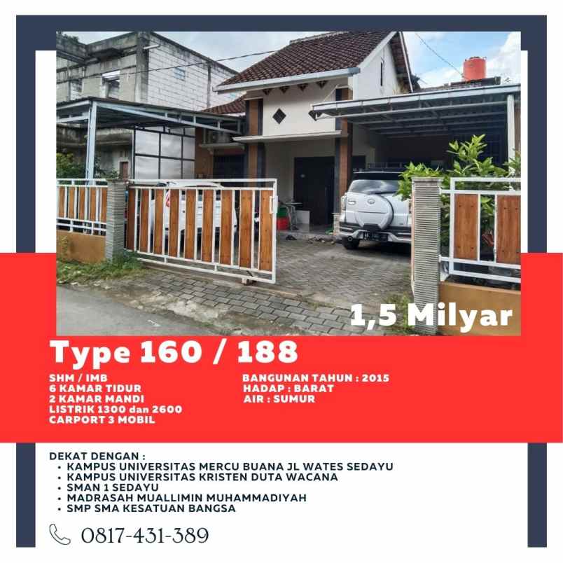 dijual rumah argomulyo sedayu