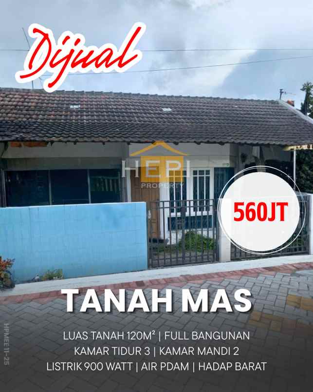 dijual rumah bangunan lama di tanah mas semarang