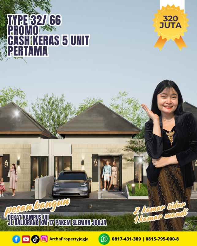 dijual rumah jl kaliurang km 17 pakem