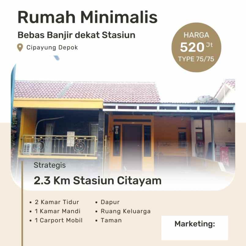 dijual rumah kel bojong pondok terong