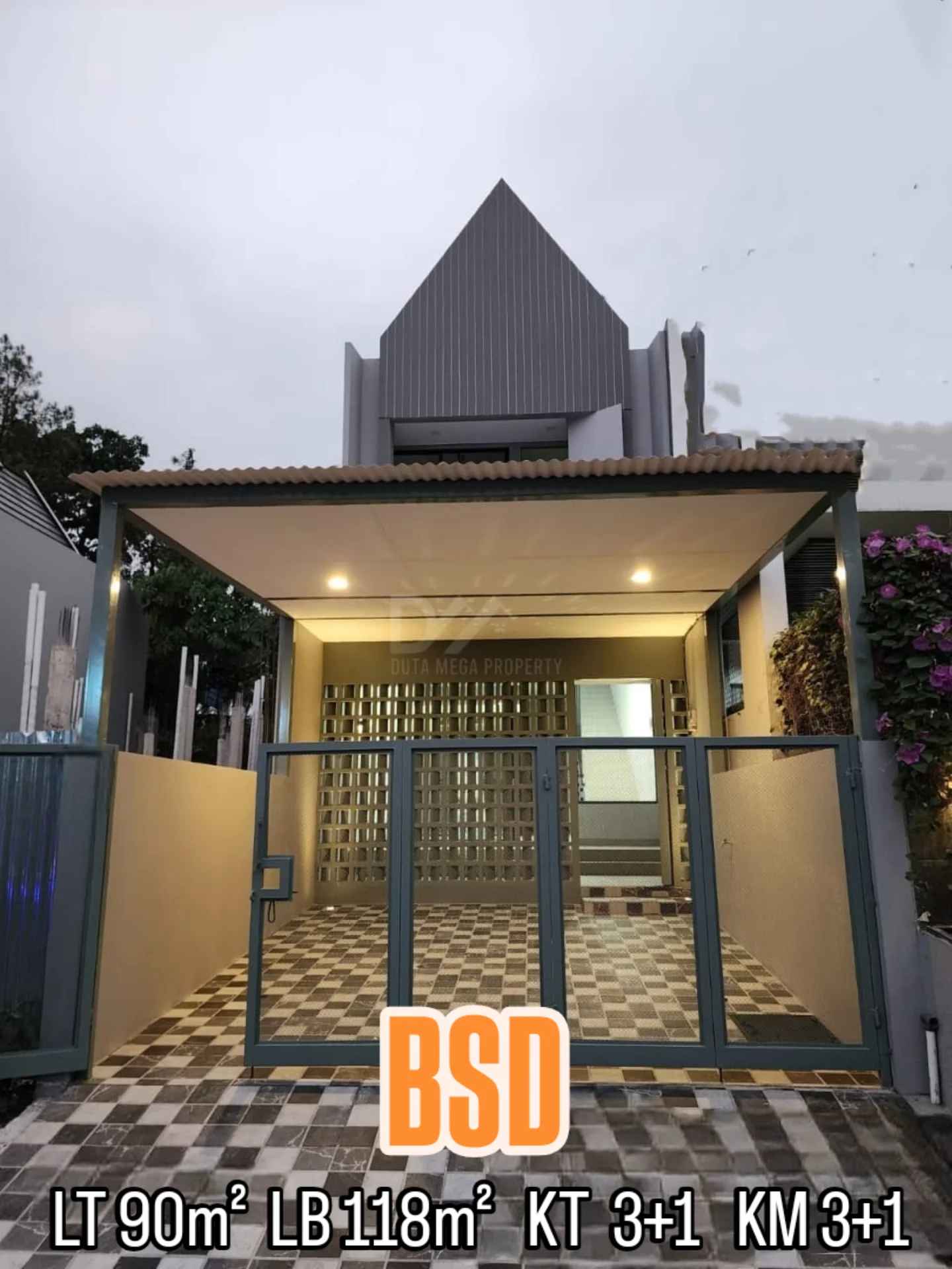dijual rumah modern griya loka bsd