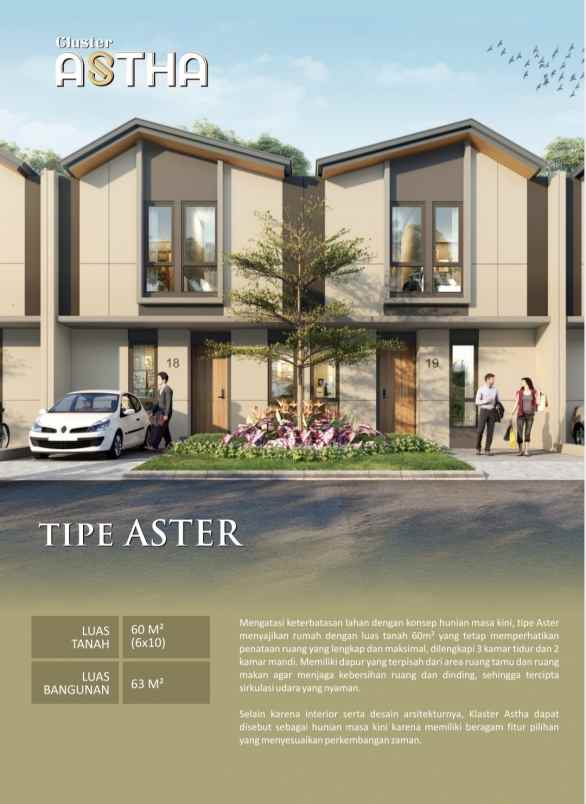 dijual rumah suvarna sutera cluster astha