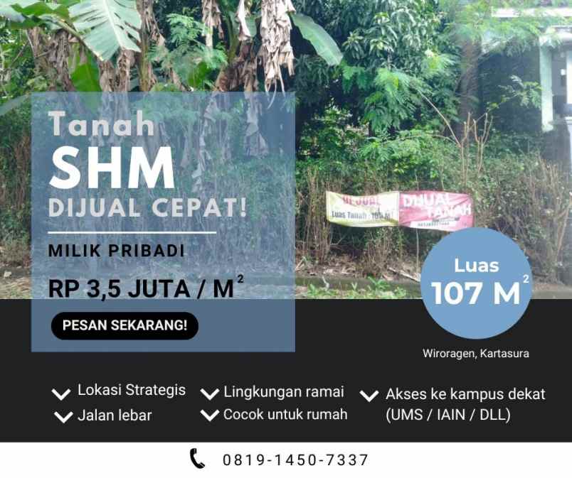 dijual tanah dijual tanah di wiroragen