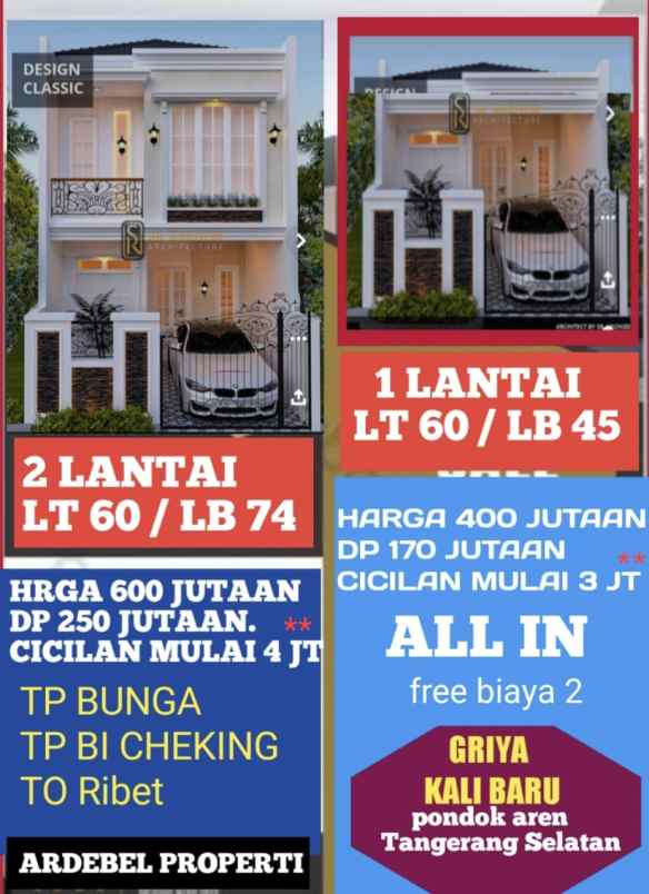 dijual tanah jalan kali baru pondok