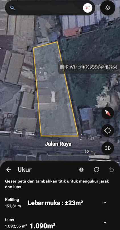 dijual tanah jalan raya dadap kosambi