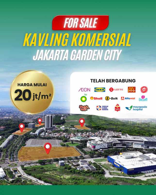 dijual tanah jgc jakarta garden city