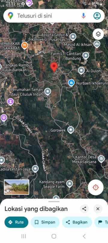 dijual tanah jl jayadikarta cihanyir