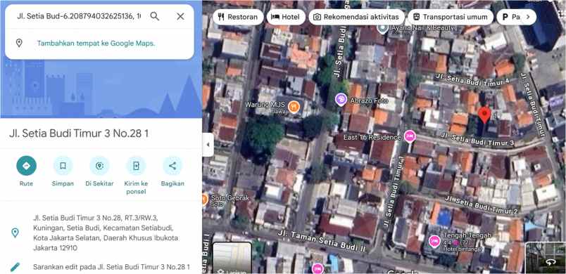 dijual tanah jl setiabudi timur 3 no 24