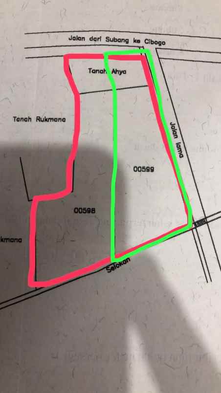 dijual tanah jl subang bantarwaru