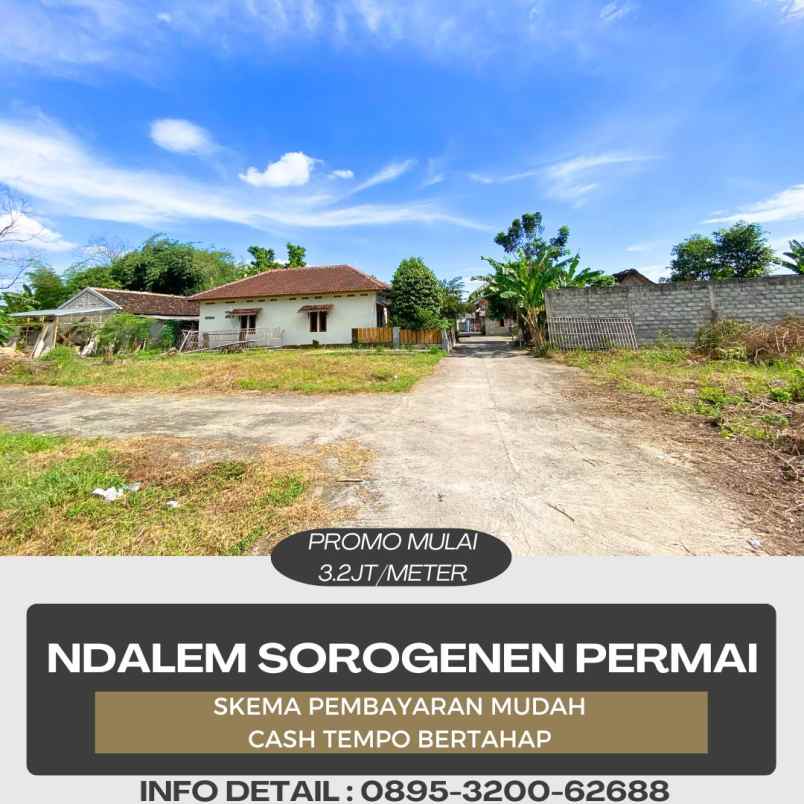 dijual tanah sorogenen ii purwomartani