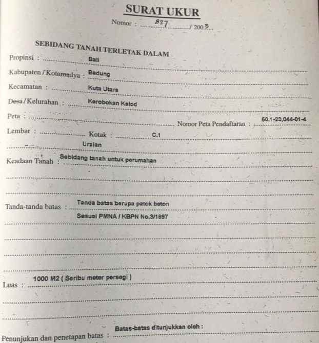 dijual tanah teuku umar barat