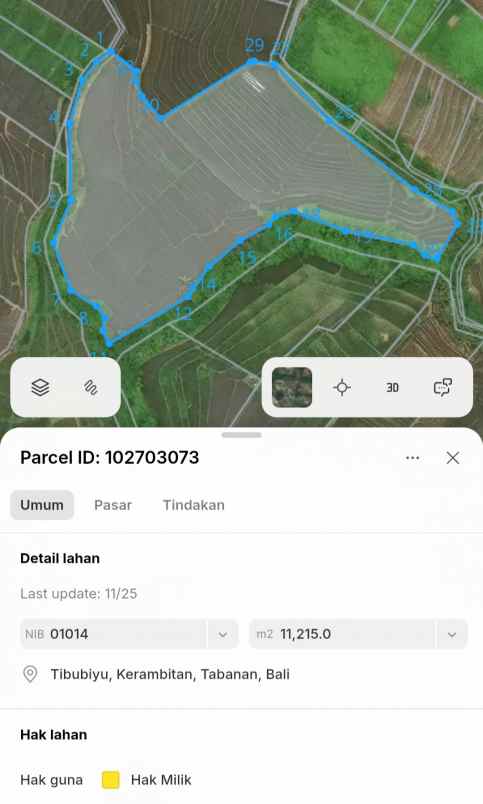dijual tanah tibubiu