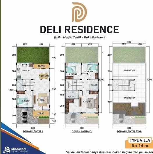 dijual villa jalan mesjid taufik bukit
