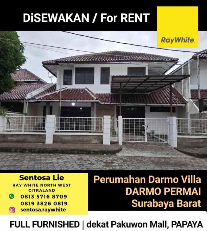 disewakan rumah perumahan darmo villa