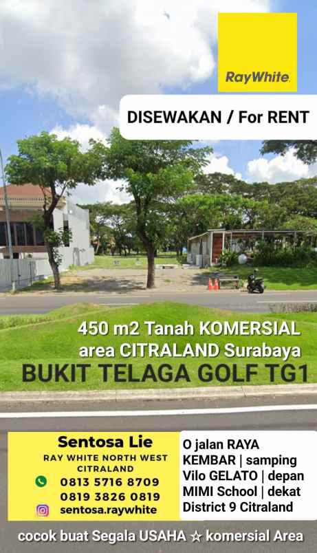 disewakan tanah jalan bukit telaga golf tg1