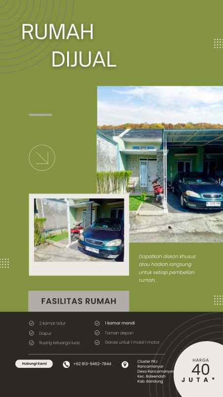 jual rumah di cluster pkj rancamanyar blok c