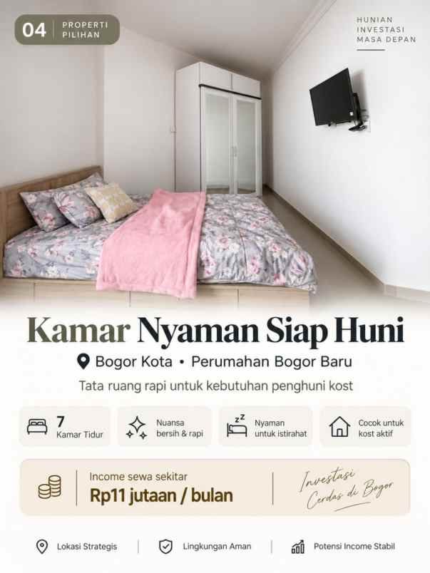 jual rumah kost ready bogor kota kondisi tersewa