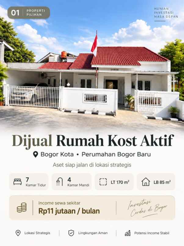 jual rumah kost ready bogor kota kondisi tersewa