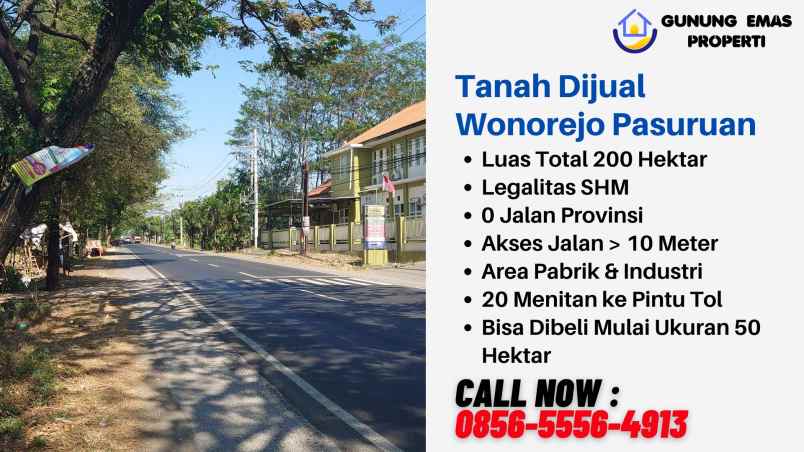 jual tanah pasuruan 0 jalan raya area industri