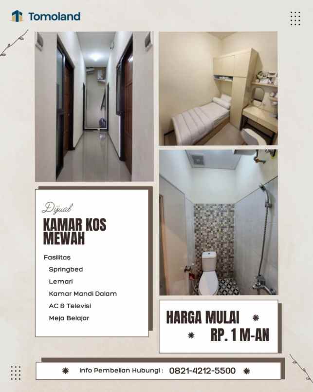 kost mewah 12 kamar lokasi strategis malang kota