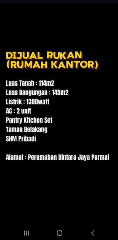 rukan siap pakai di bintara jaya kota bekasi